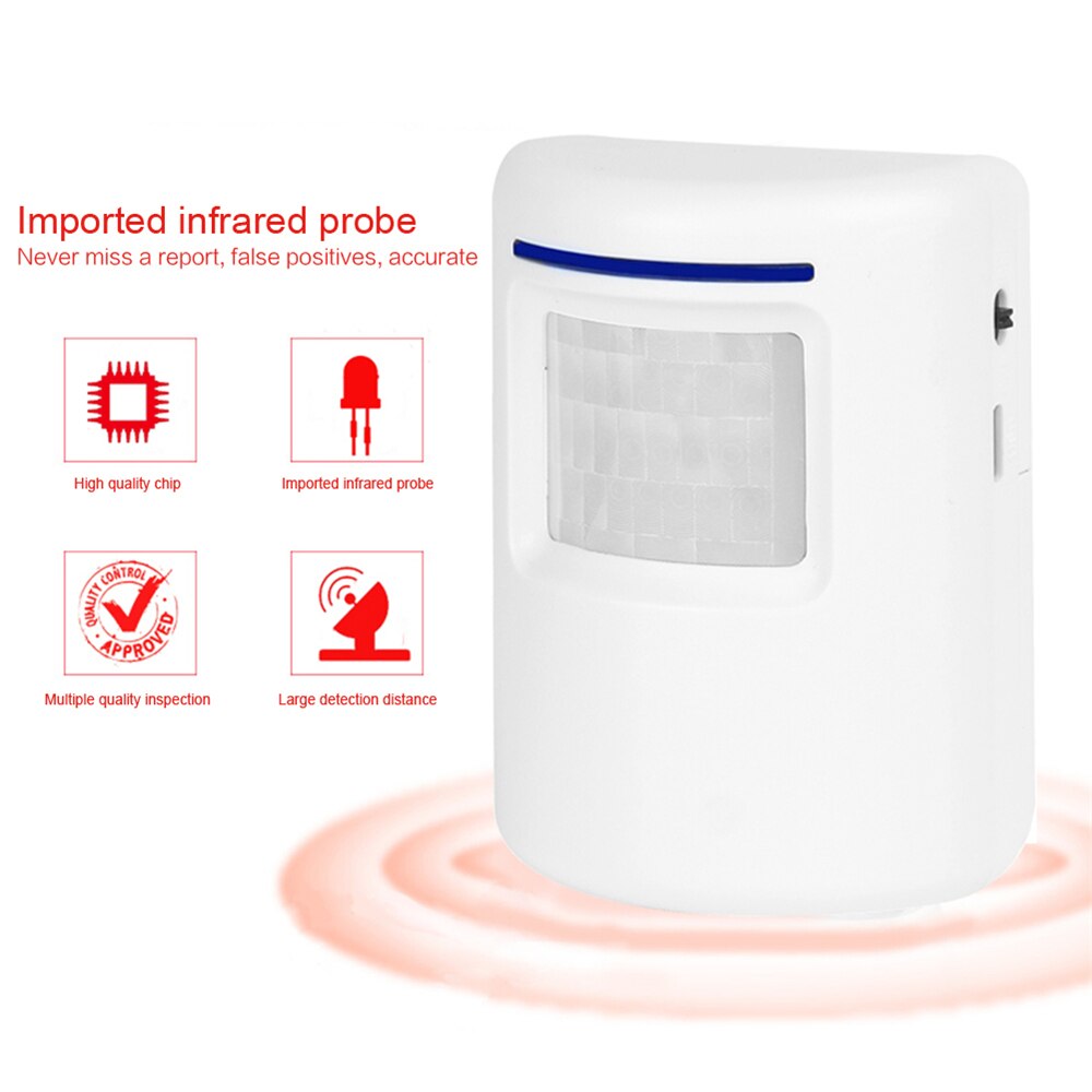 Nyaste trådlösa dörrklocka välkomstljud larm smart infraröd rörelsesensor dörrklocka säkert säkerhet för hembutik hotellkontor