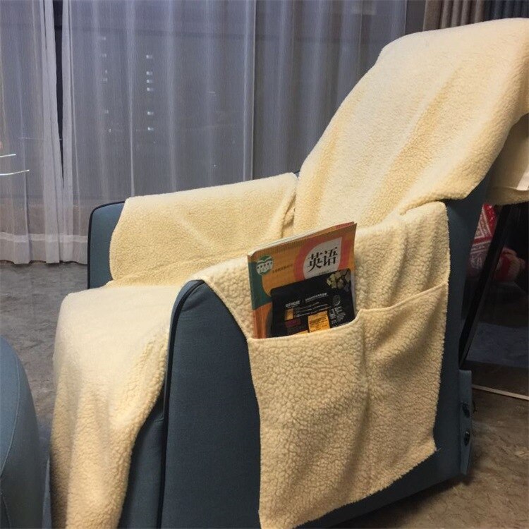 Recliner Chair Cover Winter Warm Blankets Soft Fur Faux With Fluffy Throw Blanket Bed Sofa Bedspread Warm Bedding Sheet Blankets: Beige
