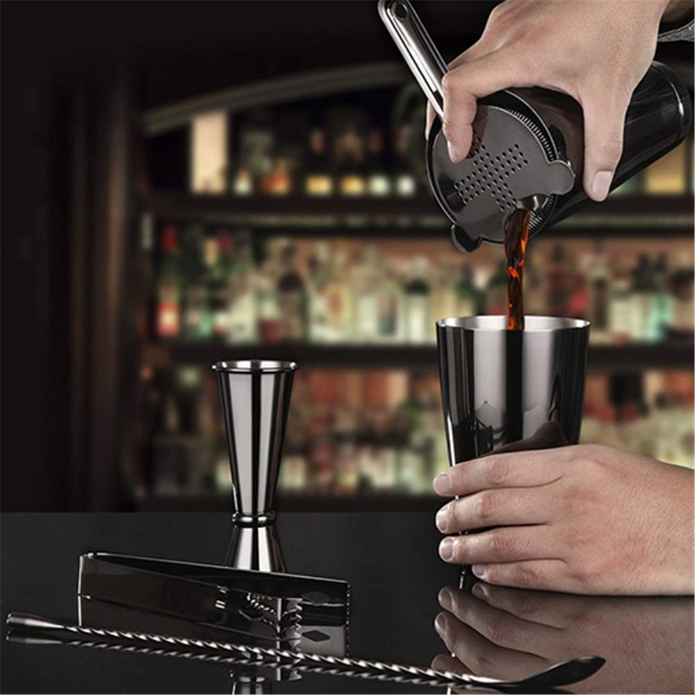 13 pçs/set aço inoxidável cocktail shaker gelo tong mixer bebida boston bartender browser kit barras conjunto ferramentas barra profissional