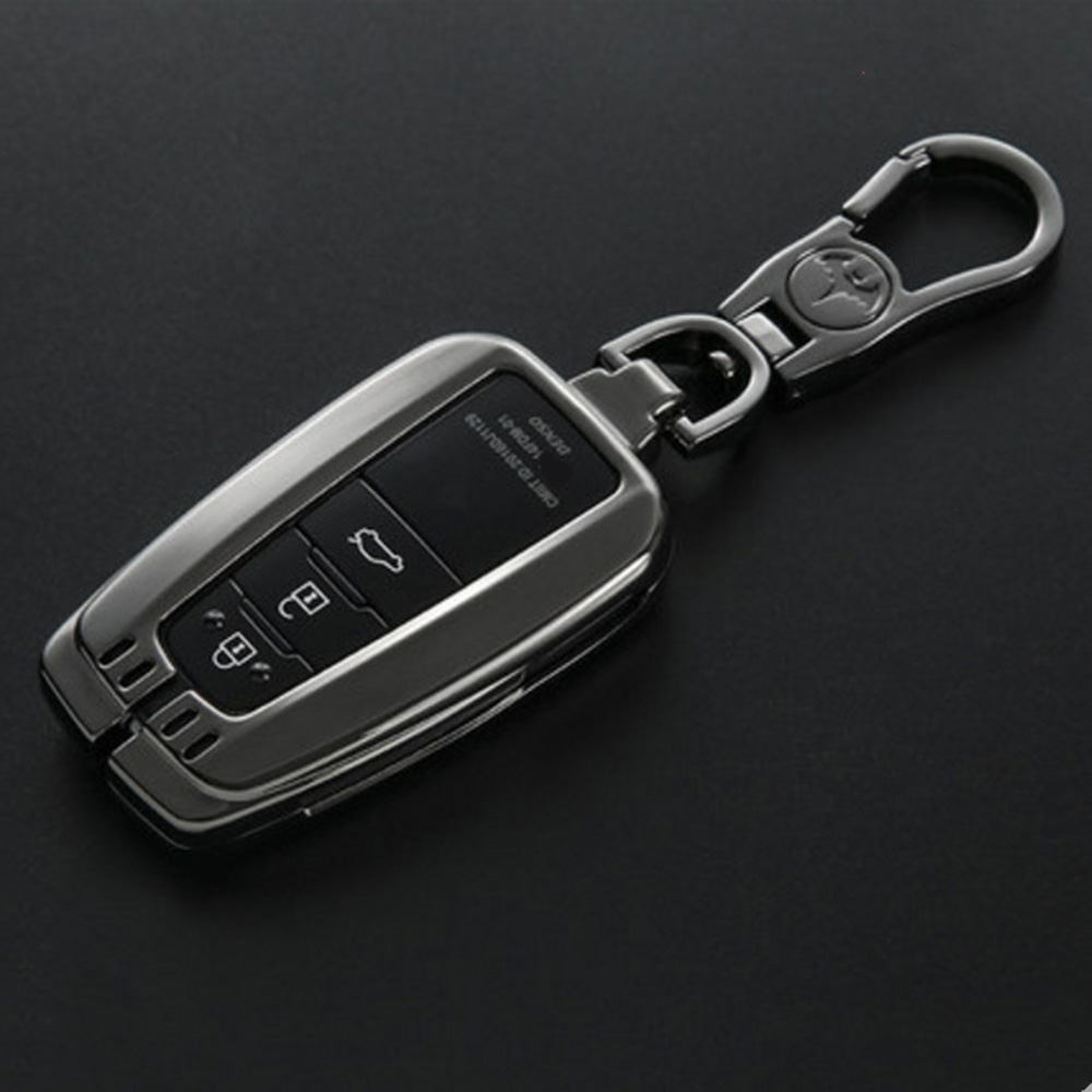 For Toyota RAV4 Car Key Case Black Scratch-resistant Shell Smart Cover Chain