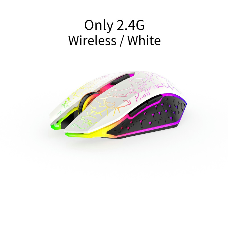 2,4 G Bluetooth Drahtlose Maus Wiederaufladbare 7 Farben RGB LED Hintergrundbeleuchtung Gaming Maus Ergonomische Mäuse für Gamer Computer Laptop iPad: Black