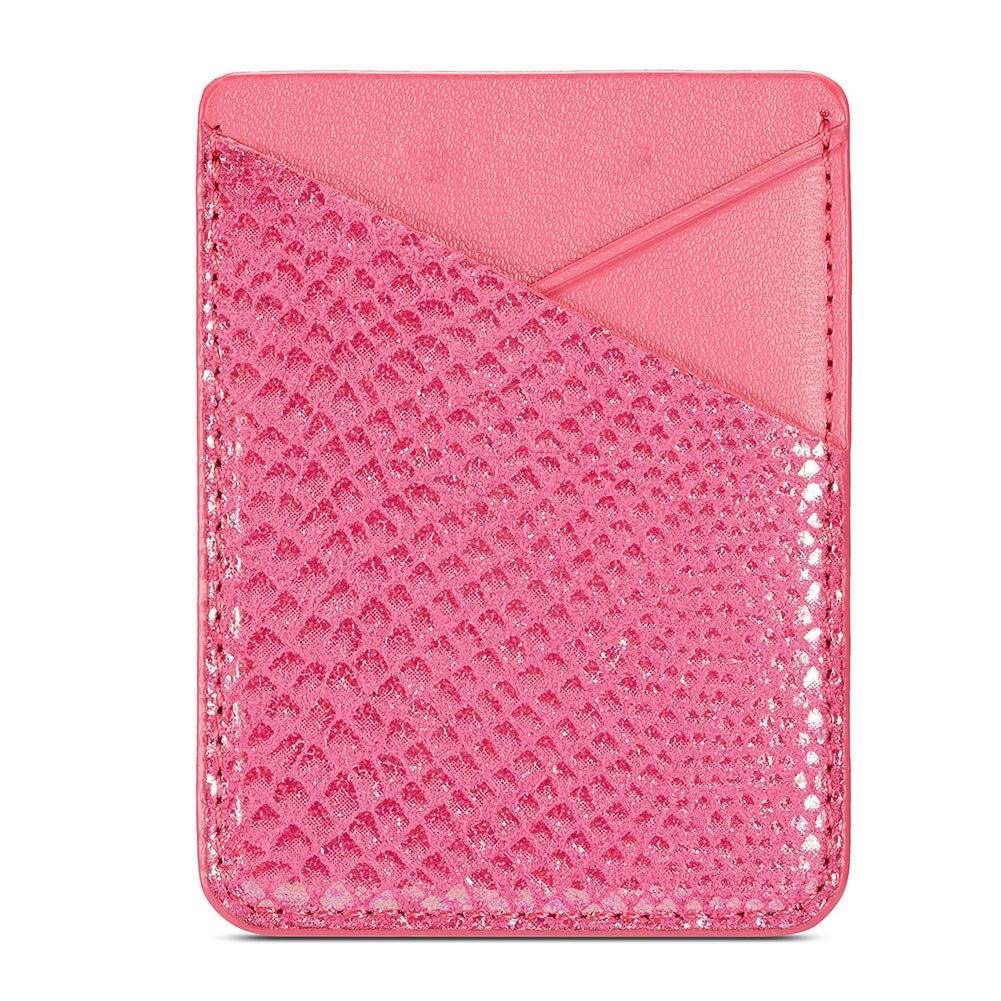 Beutel Tragbare Lagerung Aufkleber Universal- PU Leder praktisch Kreditkarte Zurück Tasche Stock-auf Karte Halfter Brieftasche Klebstoff: Rose rot