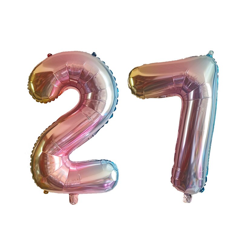 2pcs/lot 32 40inch Rose Gold Number 27 Foil Balloons Happy Birthday Decorations Supplies Girl 27th Years Old Party Decor