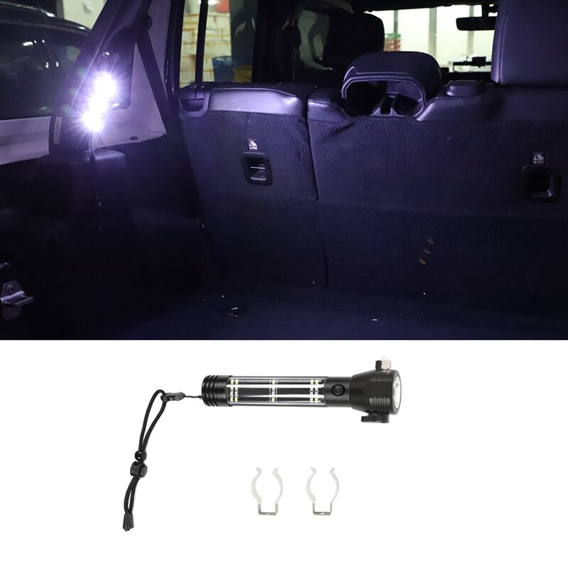 Car LED Flashlight Solar Power Emergency Multifunctional for Jeep Wrangler JL JLU