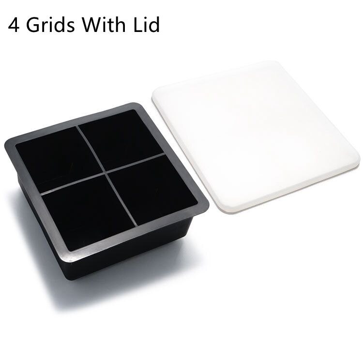 De silicona fabricante de cubitos de hielo de panal de bandejas de cubitos de hielo de silicona molde de hielo para whisky de formas para hielo dulce pastel Chocolate moldes: 4 grids
