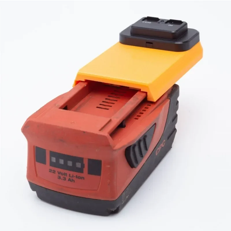 Adaptador de fuente de alimentación para batería de iones de litio HILTI 22V B22 CPC con PD/QC3.0 w.USB para cargador rápido de teléfono (sin batería)