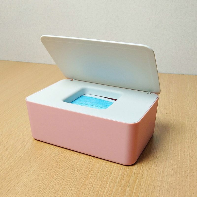 Baby Wet Wipes Dispenser Tissue Storage Box Mouth Masks Case Holder with Lid R2JF