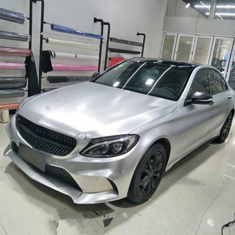 Spegel vinyl wrap bil klistermärke silver krom film bubbla fri dekalark