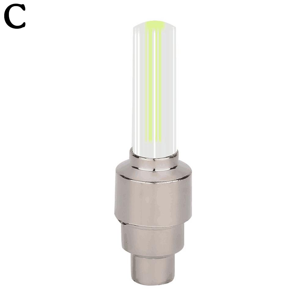 2 pièces néon vélo rayons lumières vélo lumière LED pneu Valve bouchon lampe de poche roue rayon léger voiture moto accessoires: WHITE