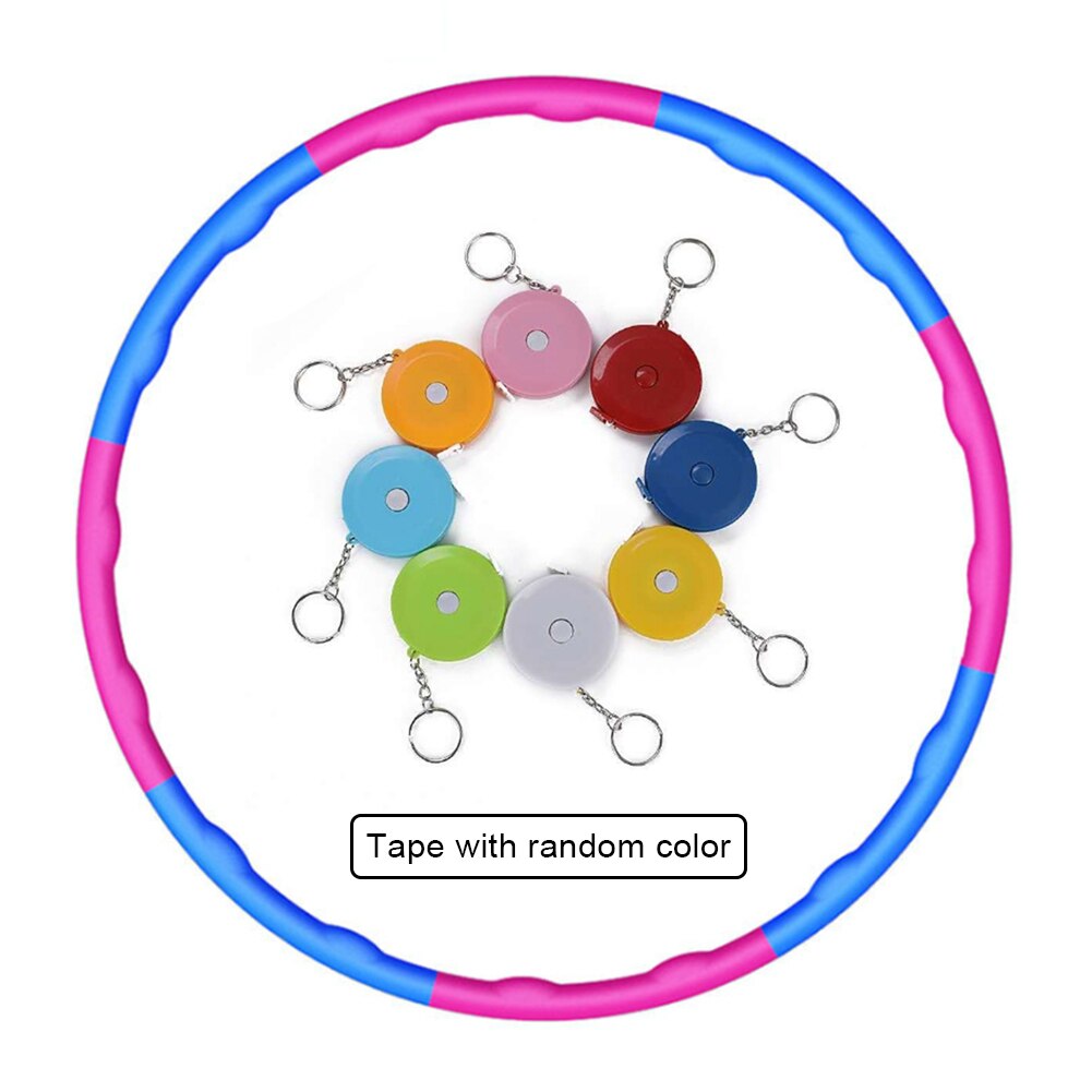 Multicolor Safety Fitness Hoop Removable Fitness Sport Hoop Foam Padded Gymnastic Hoop With Tape Measure Exercise Burns Fat: Blue