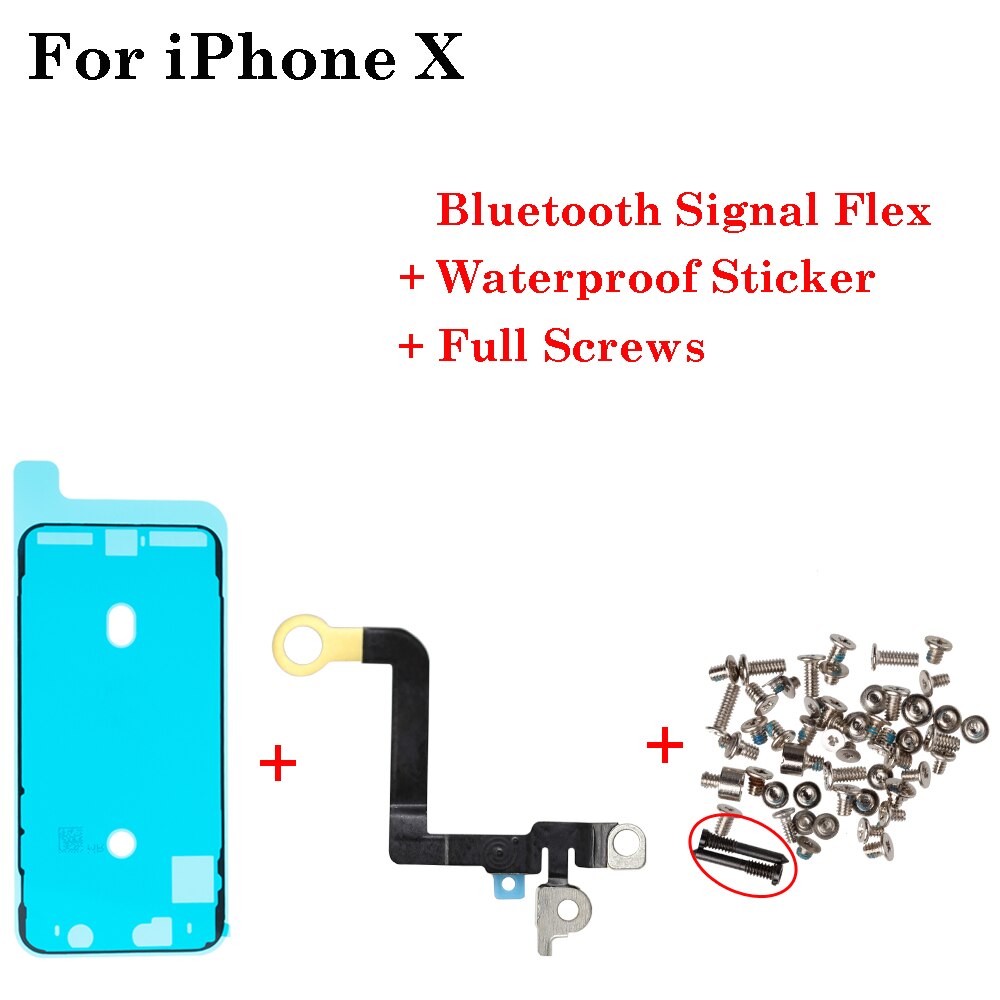 1einstellen Für iPhone X XR XS MAX NFC Kamera Clip Bluetooth + Schrauben + Wasserdichte Aufkleber Signal Antenne biegen kabel Ersatz Patrs