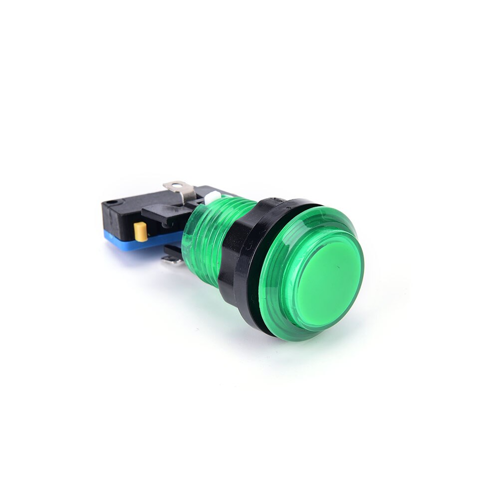 1pc 12v led lys oplyst rundt arkadespil trykknap switch 5 farver 32mm: Grøn