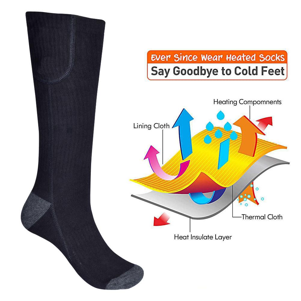 Chaussettes de Ski chauffantes électriques, avec 3 Modes de chauffage, chaussettes thermiques et bas pour l'équitation et le Ski en hiver, chauffage Rechargeable