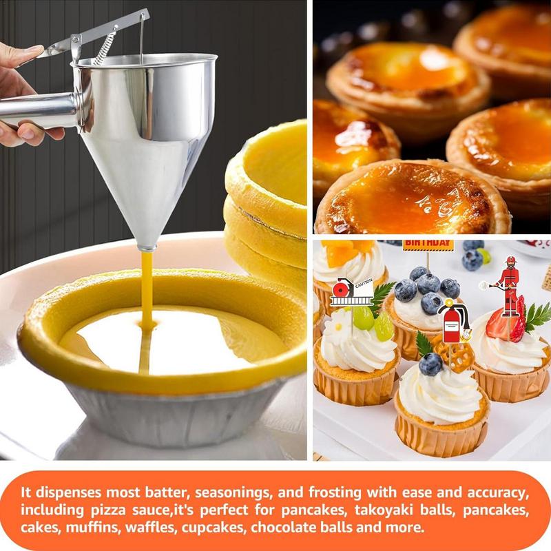 Teig Spender Kolben Trichter Pfannkuchen Teig Spender mit Stand Pfannkuchen Sirup Spender Küchen helfer für Pfannkuchen Sirup