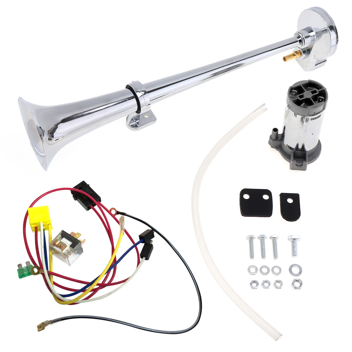 17 Inch 12V 24V 150dB Auto Air Horn Super Luid Enkele Trompet Luchthoorn Compressor Voor Vrachtwagen Boot trein Vrachtwagen Voertuigen