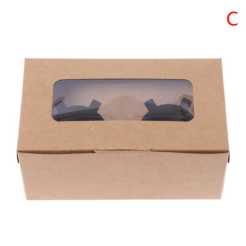 1pc håndværkspapir kage emballage boks med plast pvc vindue til slik børn fest forsyninger bryllup favoriserer: C