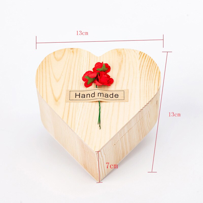 Caja de jabón con forma de corazón de madera, caja de joyería de flores hecha a mano, flor inmortal para el Día de San Valentín, flor de jabón-30