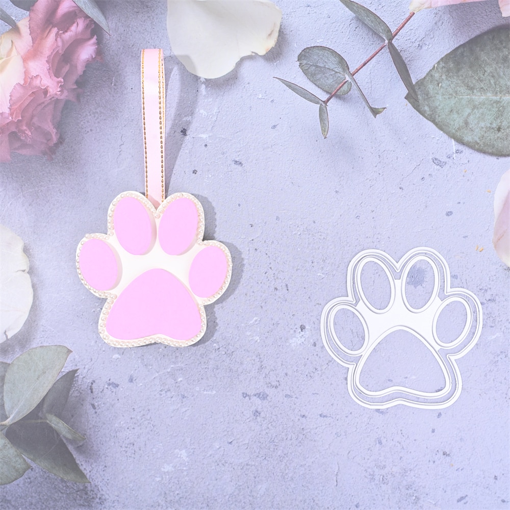InLoveArts-plantillas de corte de Metal con huella de perro y gato, plantillas para álbum de recortes, bricolaje, tarjetas, decoración en relieve, ,