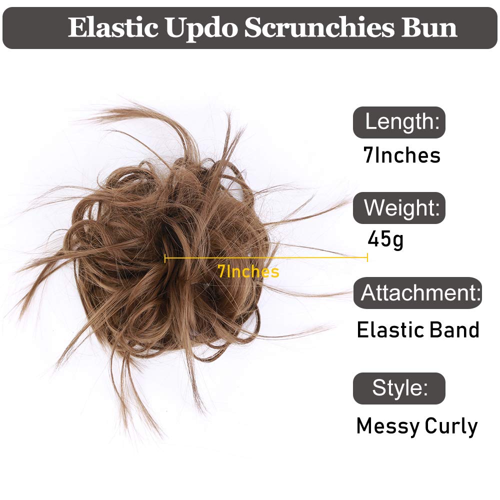 Messy Knot Chouchou Voor Vrouwen Haarstukje Extensions Synthetische Pruik Ring Wrap Chignon Zwart Bruin Hoge Temperatuur Fiber