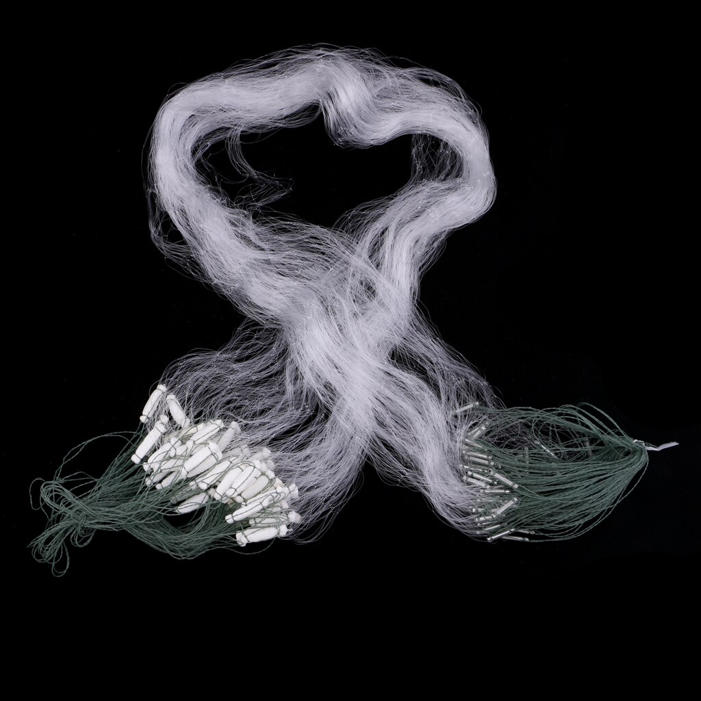 15m x 1.2m Clear Green Fishing Net Single Mesh Nylon Durable Accessories Float Trap Monofilament Small Mesh Gill
