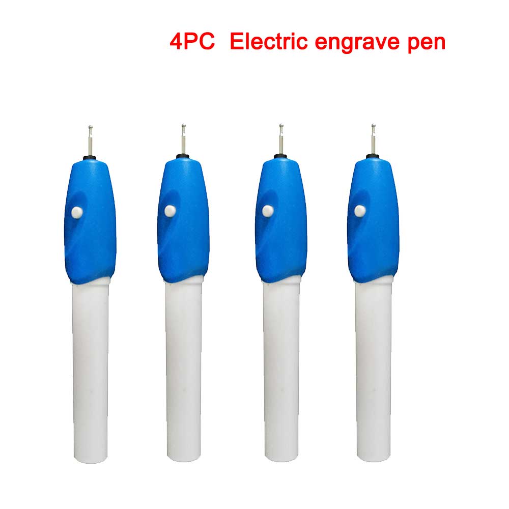 Mini Elektrische Graveren Diy Pen Houvast Carving Machine Metalen Beitel Mark Plastic Glas Hout Graveur Automatische Pen Carve Gereedschap: 4PC engrave pen
