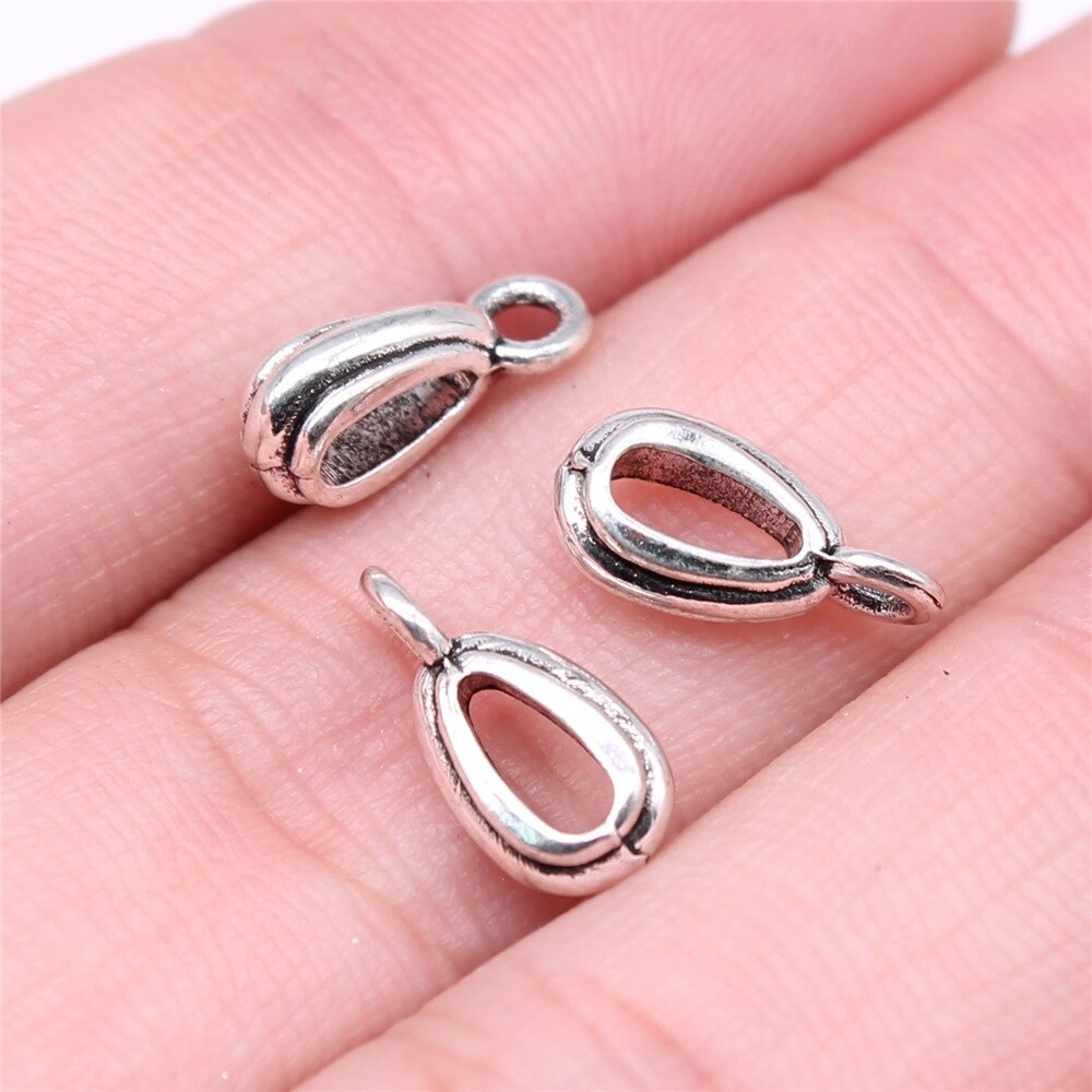 20pcs Connector Charms Bail Beads Antique Silver Color Bail Beads Charms Jewelry Findings DIY Bail Beads Charms Connector: B14771-4x13mm