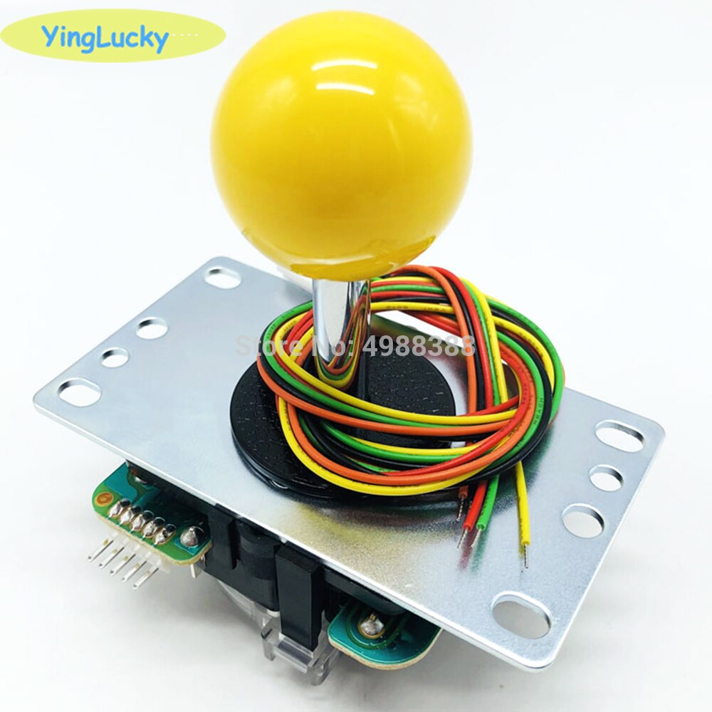 Joysticks yinglucky 2 uds SANWA, JLF-TP-8YT de Joystick Original de Arcade japonés con tapa de bola y Palo de arcade de 5 pines: 2pcs yellow