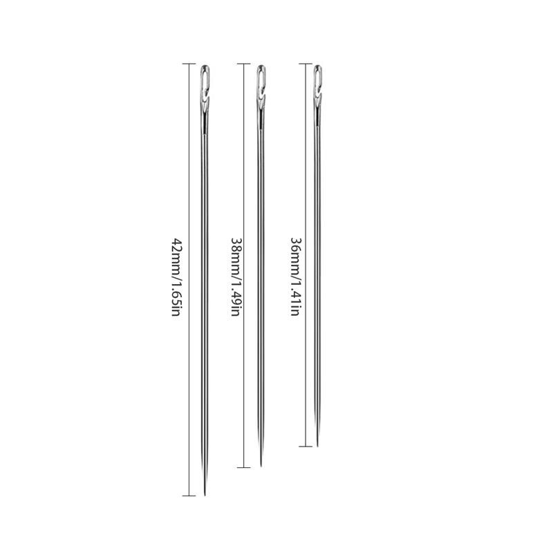 Sewing Needle Slef Threading Pin Set Metal Stitch Side Opening Pins Handicraft Threading Tool, Silver