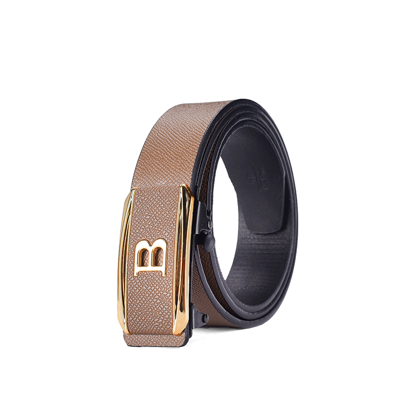 La nouvelle boucle sans dents boucle automatique ceinture hommes style décontracté affaires tout-match ceinture personnalité jeunesse pantalons à la: Black / 130 cm