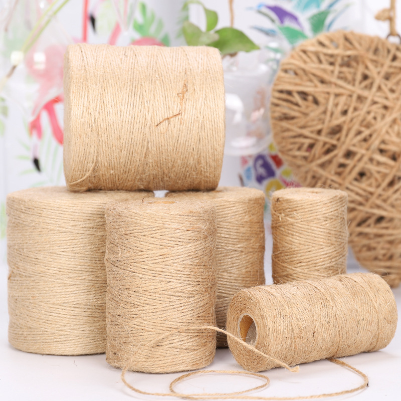 Corde en Jute de 100 mètres, emballage , coiffure en environnement de la maternelle, paquet de décoration, ficelle rétro, matériel fait à la main, bricolage