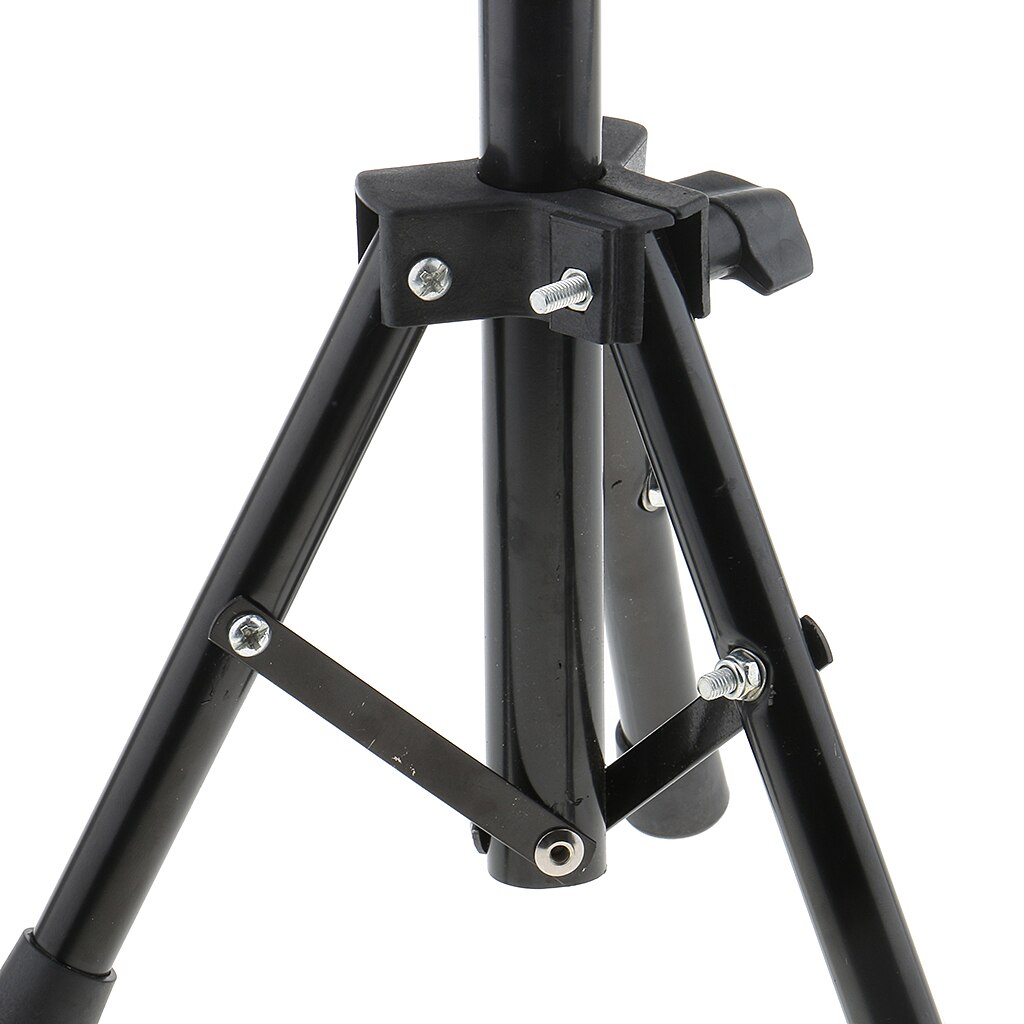 Verstelbare Metalen Kosmetiek Mannequin Praktijk Hoofd Houder Statief Stand Voor Piepschuim Canvas Blok Pruik Oefenpop Training-Zwart