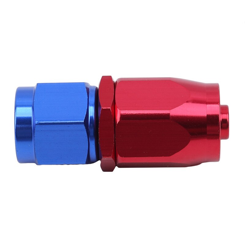 Lige drejelig olie brændstof fitting adapter rørsamlinger aluminium bil stik sort-rød slange ende fitting  an6