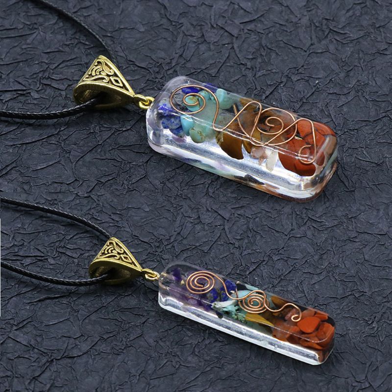 Merkaba 7 Chakra Pietre di Cristallo Orgone Ciondolo Generatore di Energia Accumulatore Orgonite Esagonale Chakra Del Pendente Della Collana Unisex