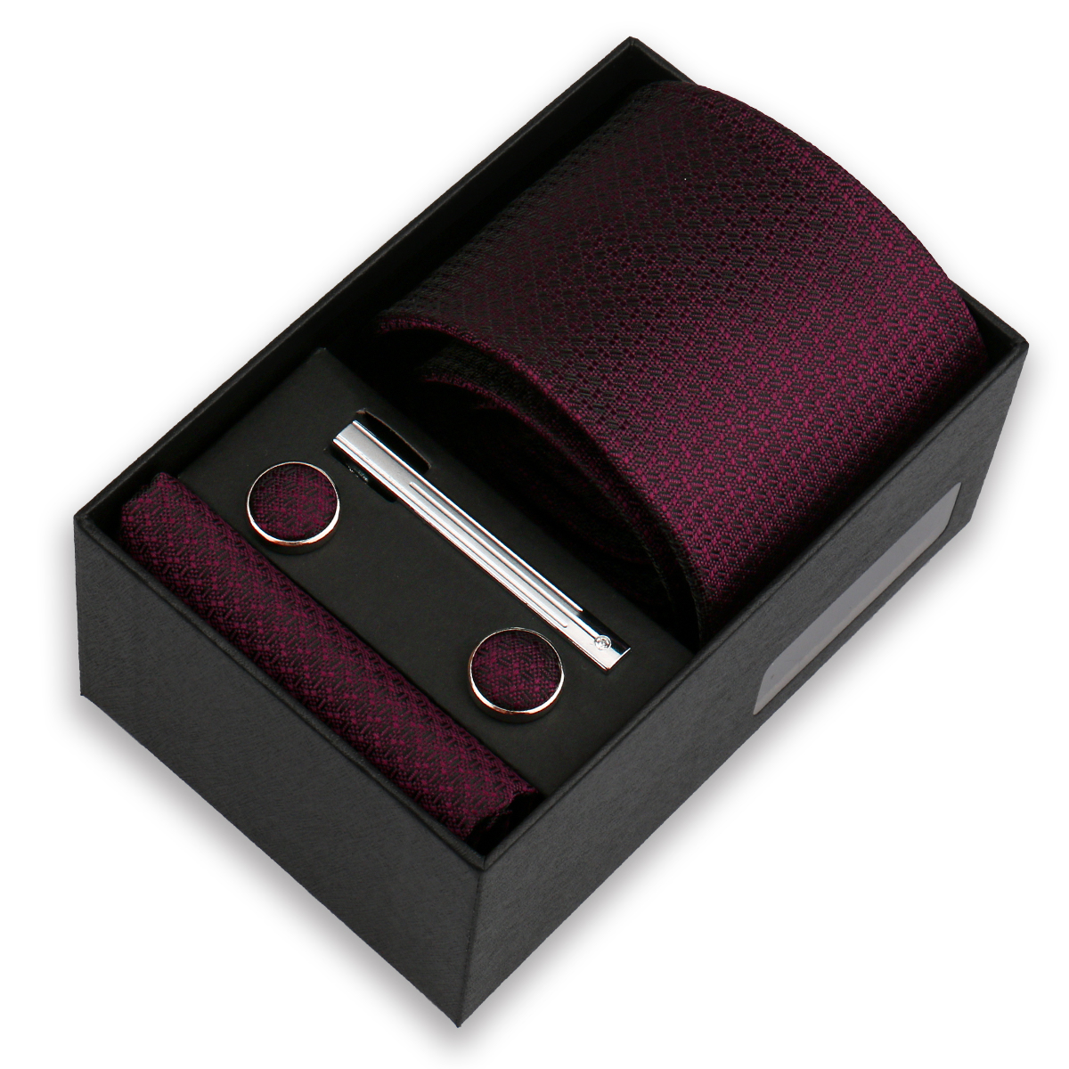Conjunto de gravata de luxo para homens caixa de presente de negócios festa de casamento moda masculina conjunto de gravata paisley lenço abotoadura gravata-clipe terno presente para homem: MULTI