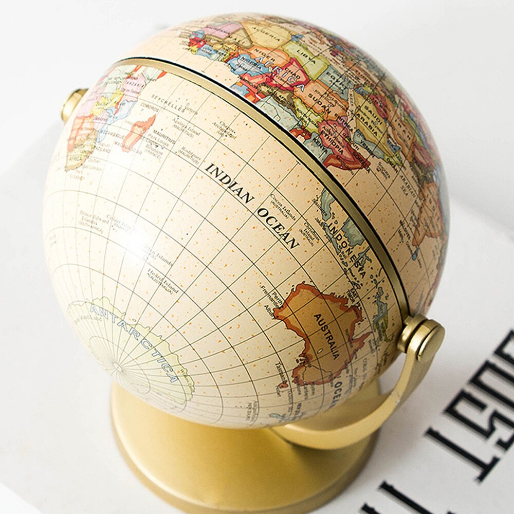 Retroversie wereldbol wereldkaarten draaiende wereldbol student woondecoratie studie bureaudecoratie accessoires