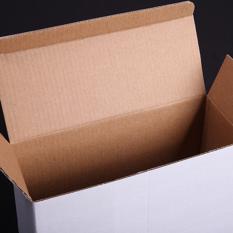 10Pcs 7 Sizes White Kraft Paper Box 3-Layer Corrugated Box Rectangle Packaging Boxes Business Box Mailer Cardboard Carton