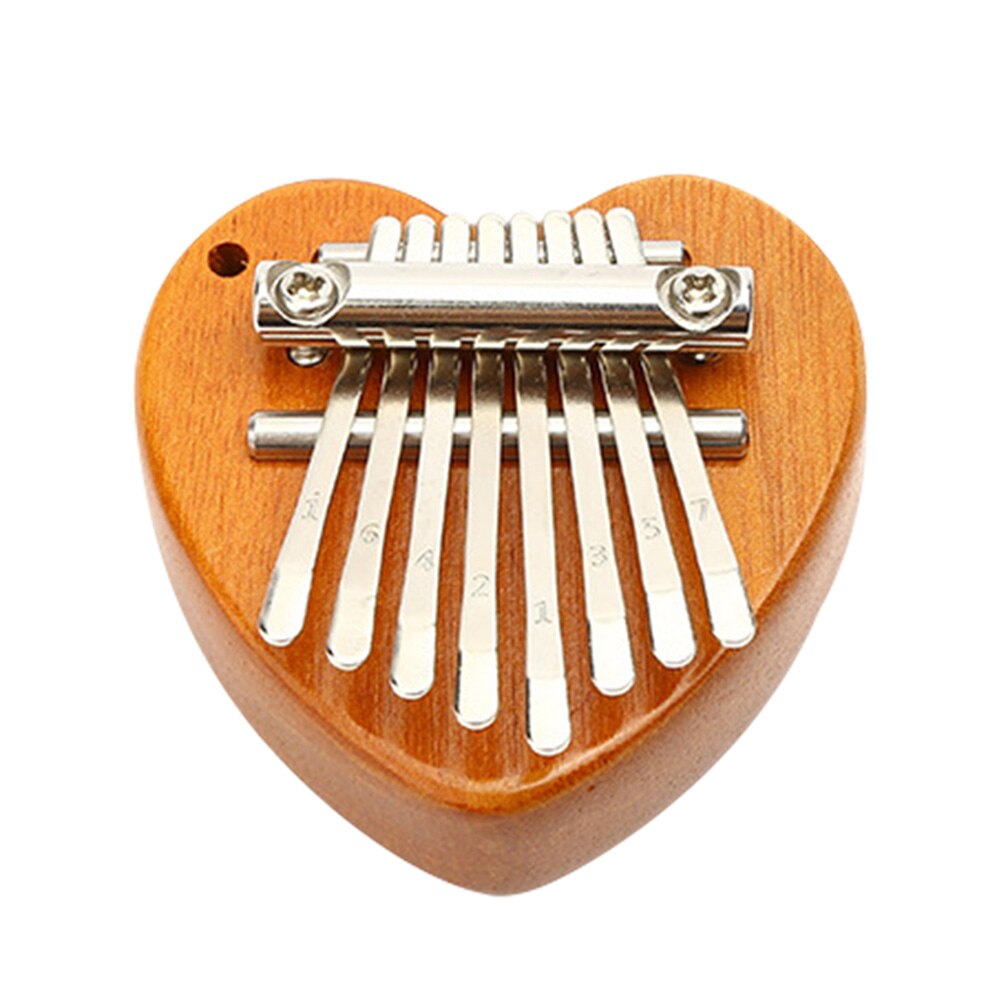 Retro Kalimba Draagbare Duim Piano Houten Exquise Vinger Harp Muzikale Mbira Instrument Voor Kinderen Volwassen Beginners 8 Toetsen: D