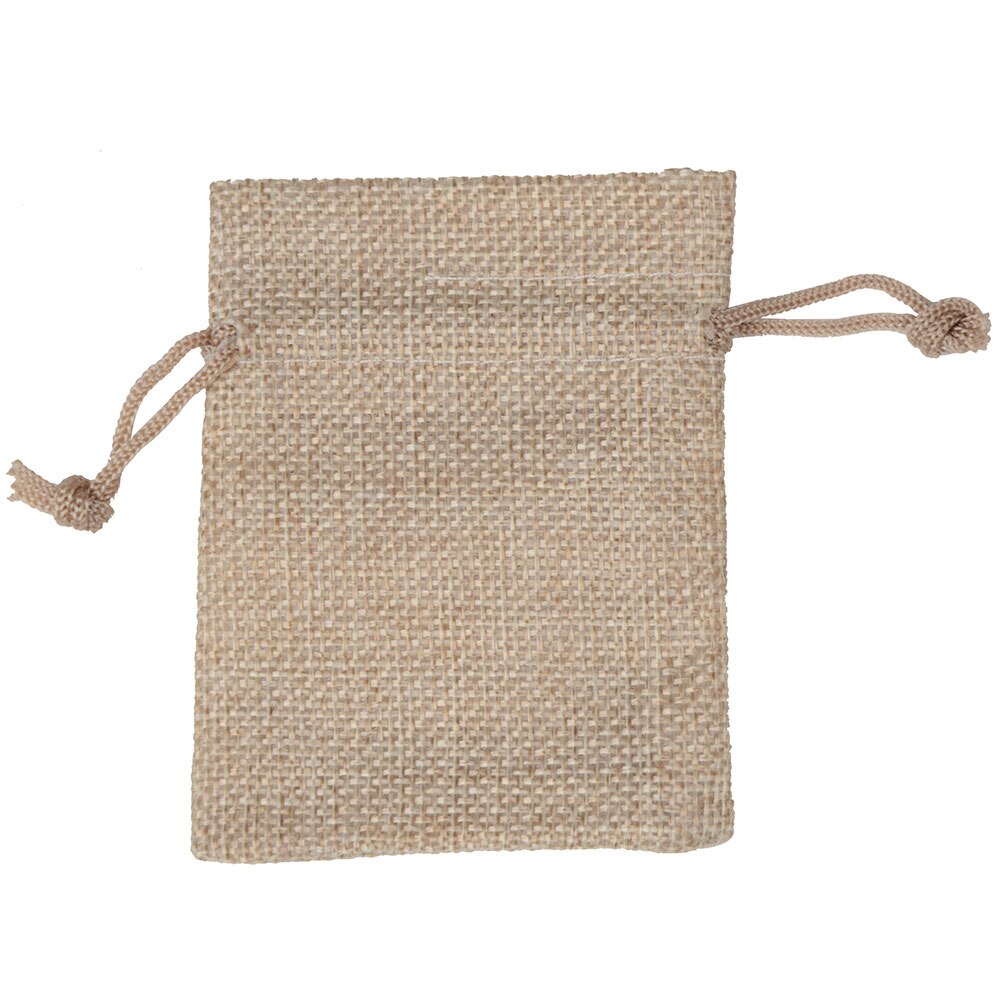 Sac en lin et lin 7x9 cm, 25 pièces, pochette à cordon emballage de bijoux, pochette de mariage: original color