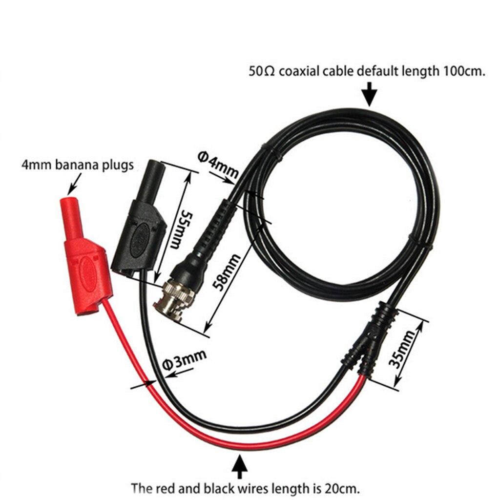 120 Cm Bnc Mannelijke Q9 Naar Dual Banana Test Lead Wire Voor Oscilloscoop