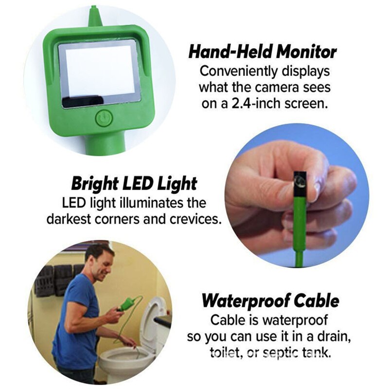 Endoscope Camera With 2.4 Inch Color Liquid LCD Sc... – Grandado