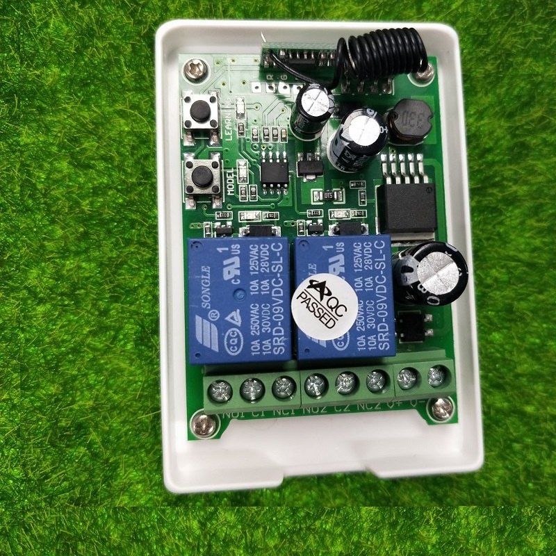 433MHZ Wireless Remote Control 12V 24V 36V 48V DC 2CH Relay RF Receiver Range Waterproof -Proof Transmitter Toggle Latched