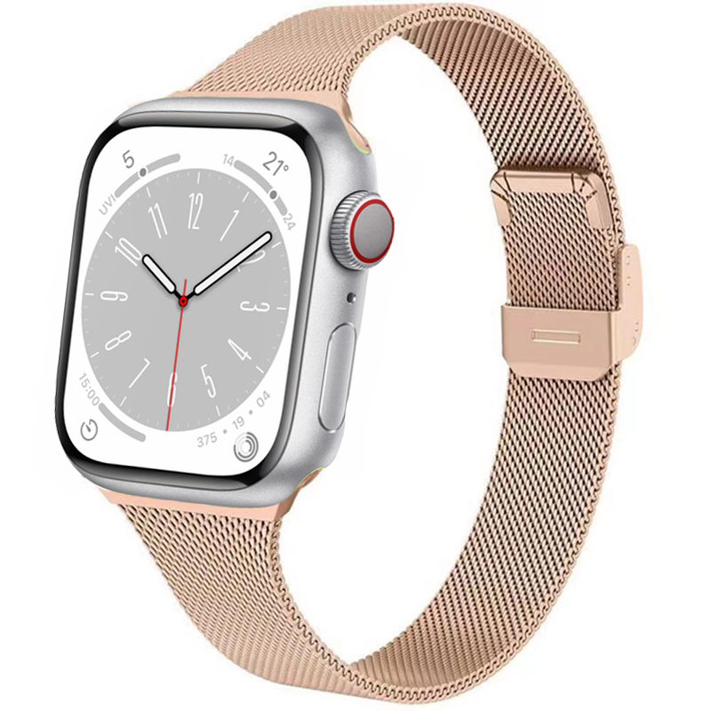 Bracelet milanais pour Apple watch 10 42mm 46mm 9 8 7 45mm 41mm 6 5 4 3 SE 40mm 44mm bracelet en métal pour iWatch Ultra 2 1 49mm: BEIGE / 12mm