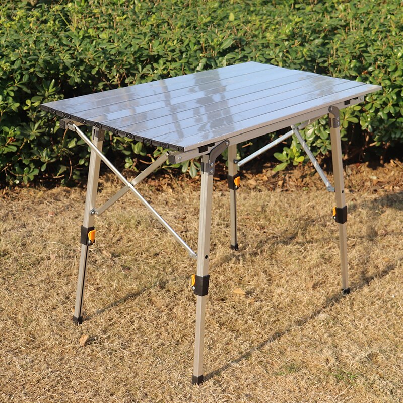 Height Adjustable Craft Camping and Utility Folding Table, White Granite