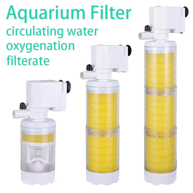 220V 3 in 1 Aquarium Multifunctionele Filterpomp Zuurstof Aquarium 4 Lagen Filter Aquarium Interne Filter Materiaal Luchtpomp