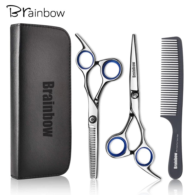 Brainbow 6 inch Snijden Dunner Styling Tool Haar Schaar Rvs Salon Kappersscharen Regelmatige Platte Tanden Messen
