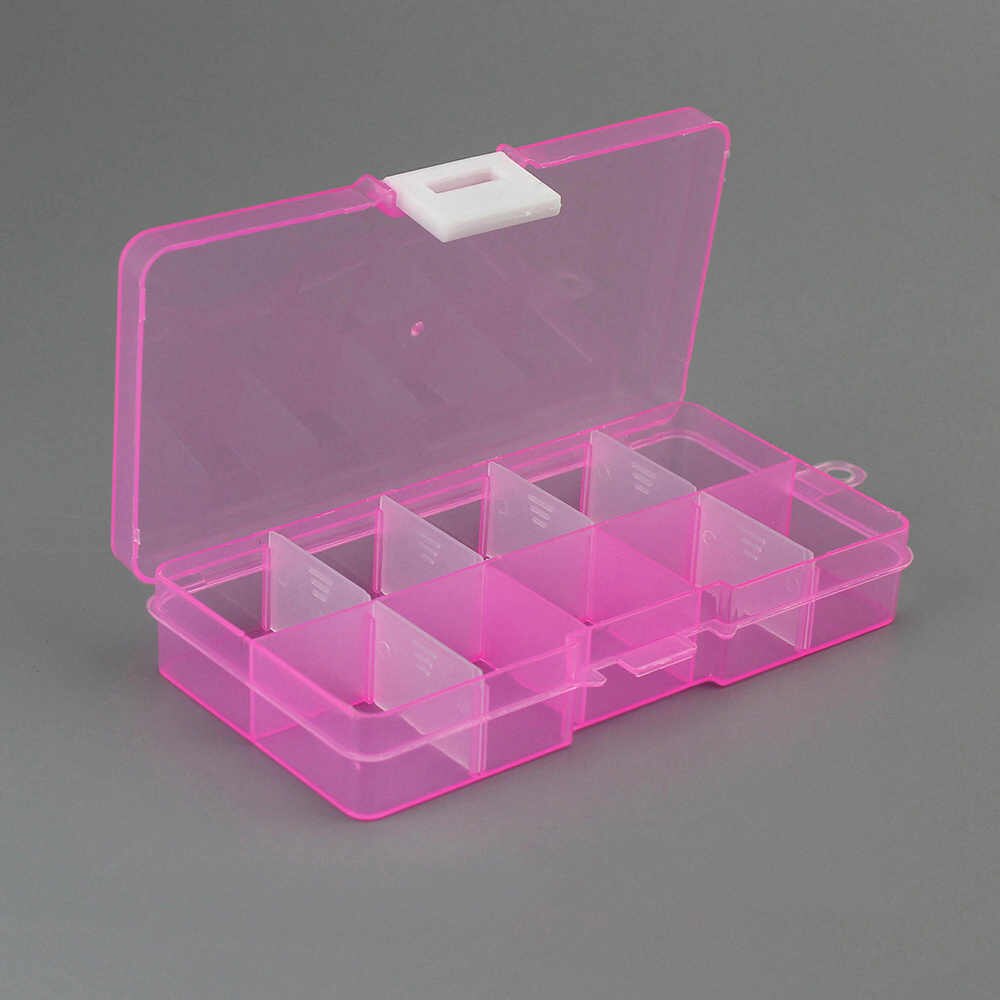 10 Grids Clear Detachable Storage Box Can Be Assembled Plastic Jewelry Case Finishing Box Eco-friendly Bead Storage Box: 04