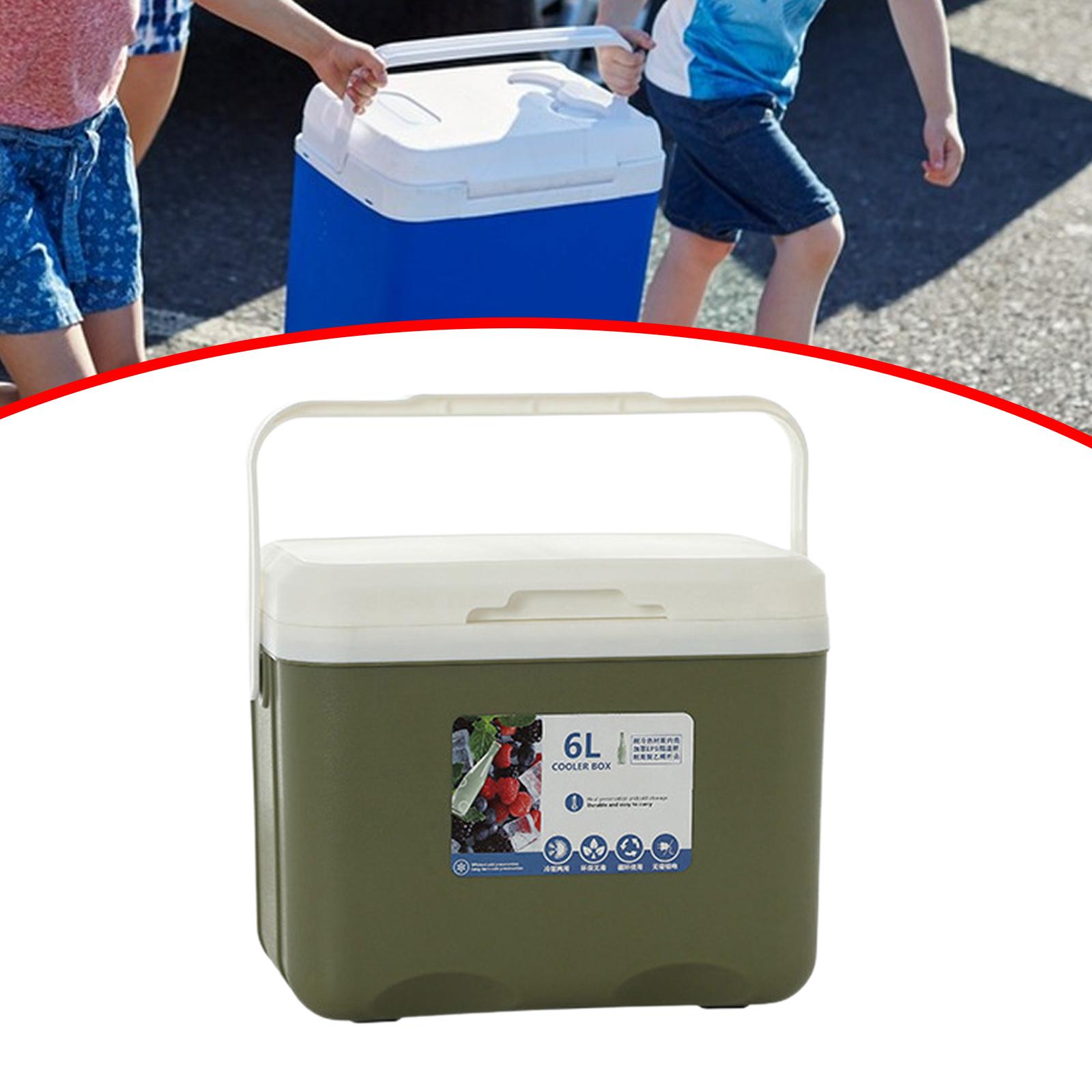 Cofre de hielo portátil de 6L, caja enfriadora con aislamiento Personal, para playa, barco, barbacoa, Camping y comida: green