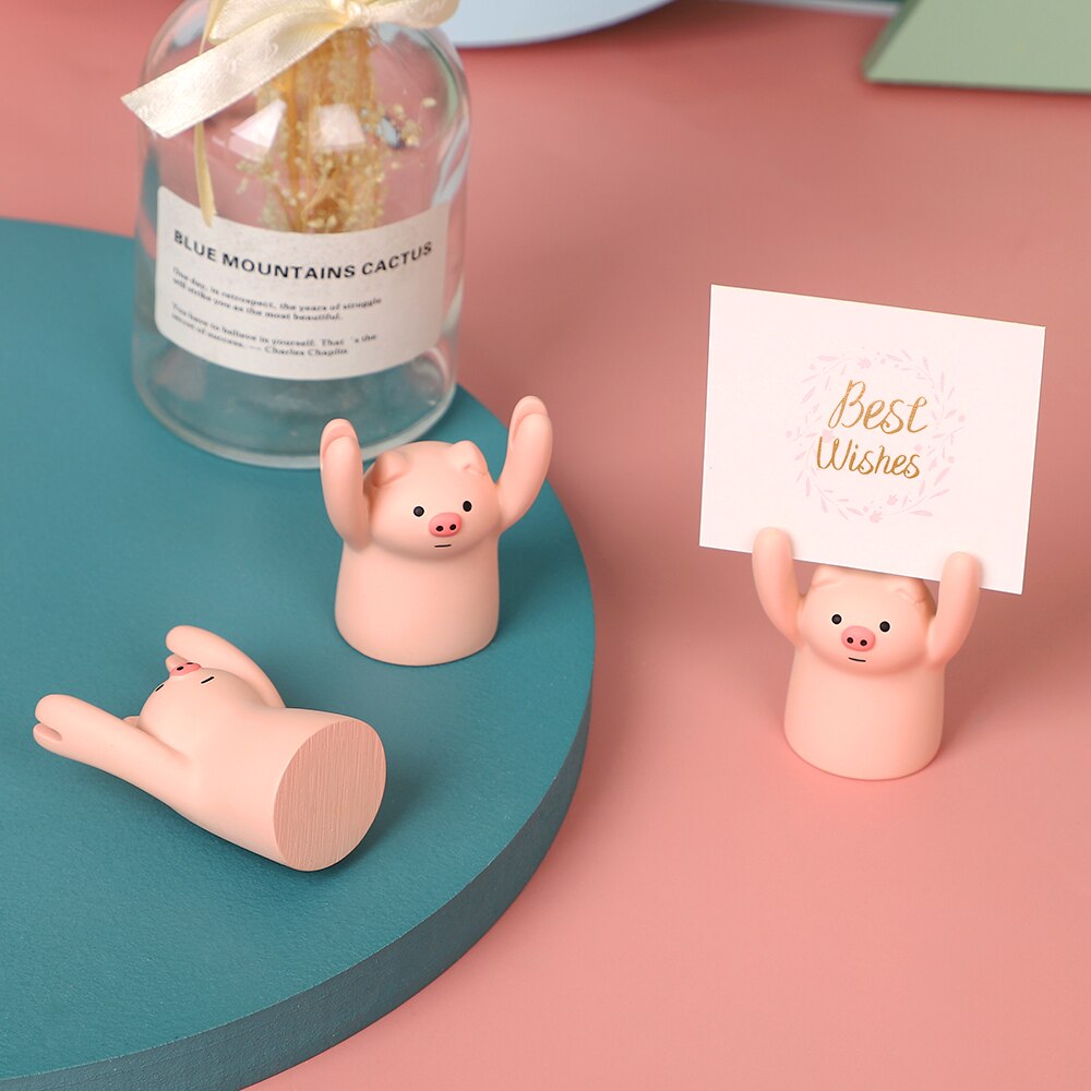 Jianuwu 1 stk sød tegneserie gris hæve hænder mappe desktop sød tegneserie pige hjerte lodret pendul note fotomappe ornamenter