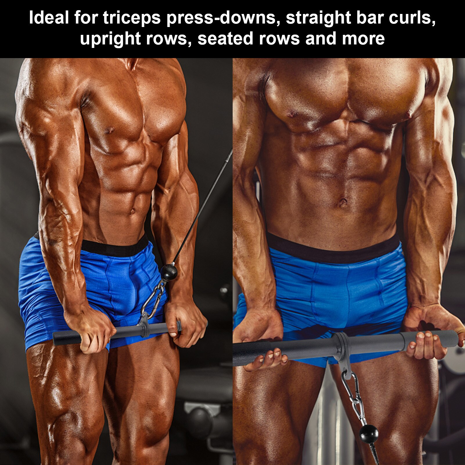 Fitness Pulley Cable Revolving Straight Bar Forearm Strength Exerciser Arm Biceps Triceps Trainning Bar For Gym Equipment