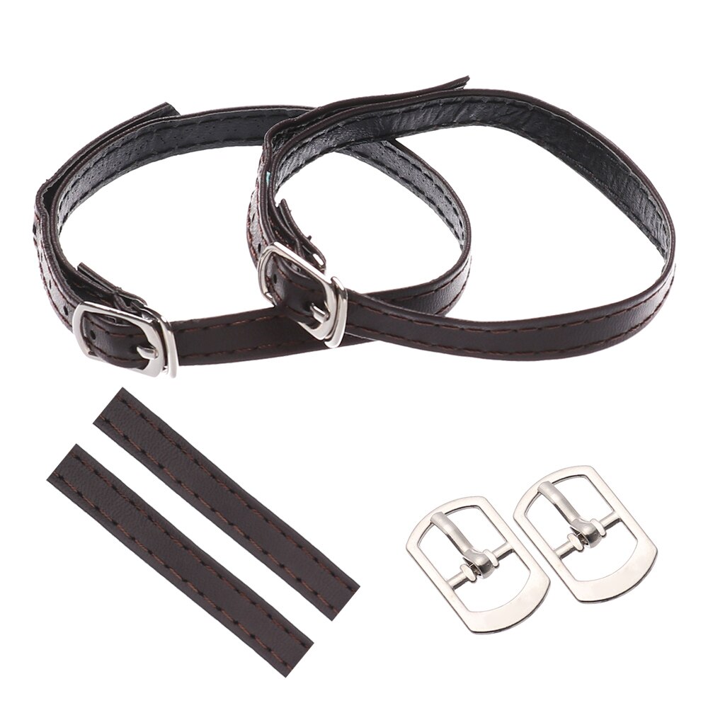 Cordones ajustables de piel sintética para mujer, correa para el tobillo, Accesorios de belleza para zapatos: Brown